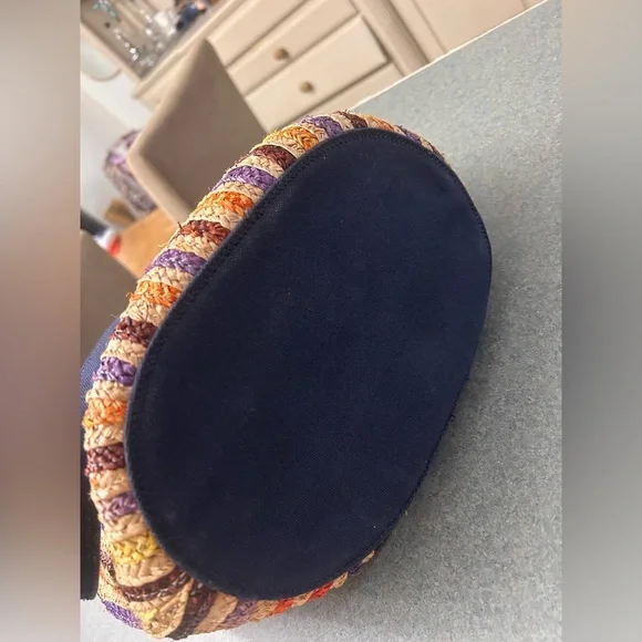 Lucky Brand canvas and straw bucket bag - Picture 3 of 12